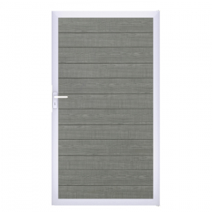 Groja BasicLine Steckzaun schmal Universal Tor 100x180cm Grey Ash Cut - Alu-blank EV1