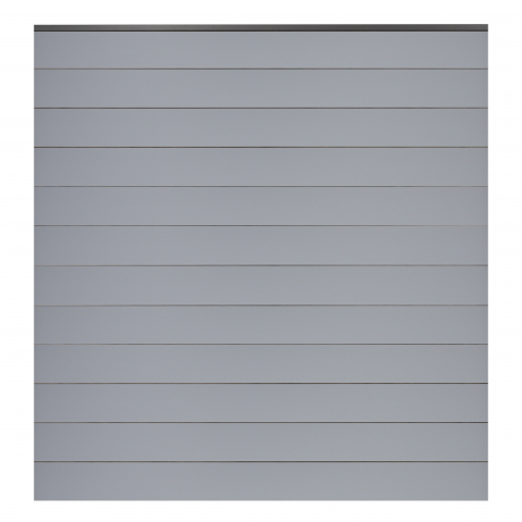 GroJa BasicLine Steckzaun-Set schmal silbergrau DB703 180x180cm