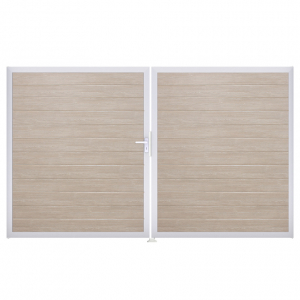 Groja BasicLine Steckzaun schmal Doppeltor DIN Rechts Sonderbreite H:180cm Sheffield Oak EV1