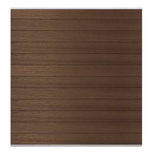Elephant Steckzaun Set Mix and Match 180x174cm WPC Natural Dark Brown co-ex silber Leisten