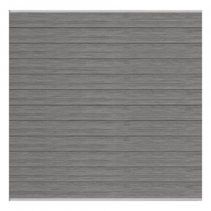 Elephant Steckzaun Set Mix and Match 180x174cm WPC Duo-Dark Grey co-extrudiert silber Leisten