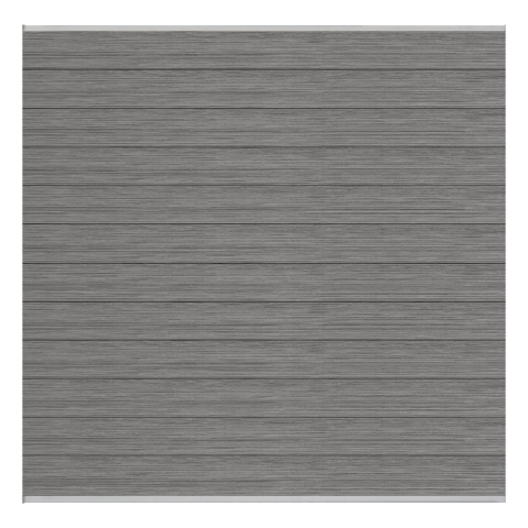 Elephant Steckzaun Set Mix and Match 180x174cm WPC Duo-Dark Grey co-extrudiert silber Leisten