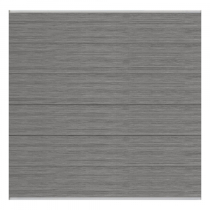 Elephant Steckzaun Set Mix and Match 180x174cm WPC Duo-Dark Grey Breit co-extrudiert silber Leisten