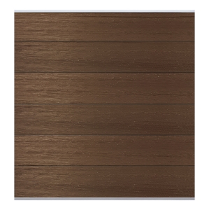 Elephant Steckzaun Set Mix and Match 180x174cm WPC Natural Dark Brown BREIT co-extrudiert silber Leisten