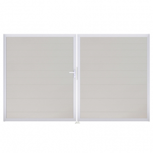 Groja BasicLine Steckzaun schmal Doppeltor DIN Rechts Sonderbreite H:180cm weiss EV1