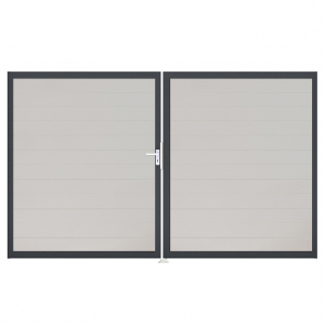 Groja BasicLine Steckzaun schmal Doppeltor DIN Rechts Sonderbreite H:180cm weiss DB703