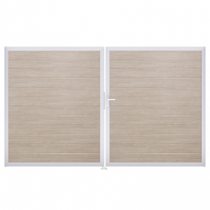 Groja BasicLine Steckzaun schmal Doppeltor DIN Links Sonderbreite H:180cm Sheffield Oak EV1