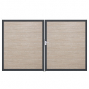 Groja BasicLine Steckzaun schmal Doppeltor DIN Links Sonderbreite H:180cm Sheffield Oak DB703