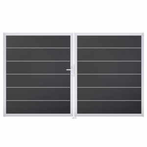 Groja BasicLine Steckzaun Premium Doppeltor DIN Rechts Sonderbreite H:180cm anthrazitgrau EV1
