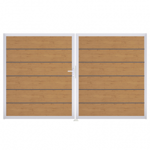 Groja BasicLine Steckzaun Premium Doppeltor DIN Rechts Sonderbreite H:180cm Asteiche natur EV1