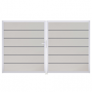 Groja BasicLine Steckzaun Premium Doppeltor DIN Rechts Sonderbreite H:180cm weiss EV1