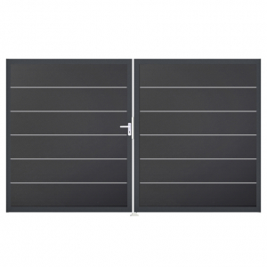 Groja BasicLine Steckzaun Premium Doppeltor DIN Rechts Sonderbreite H:180cm anthrazitgrau DB703