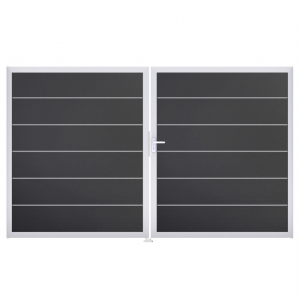 Groja BasicLine Steckzaun Premium Doppeltor DIN Links Sonderbreite H:180cm anthrazitgrau EV1