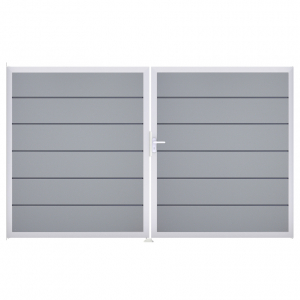 Groja BasicLine Steckzaun Premium Doppeltor DIN Links Sonderbreite H:180cm silbergrau EV1