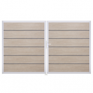 Groja BasicLine Steckzaun Premium Doppeltor DIN Links Sonderbreite H:180cm Sheffield Oak EV1
