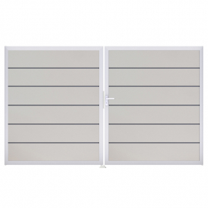 Groja BasicLine Steckzaun Premium Doppeltor DIN Links Sonderbreite H:180cm weiss EV1