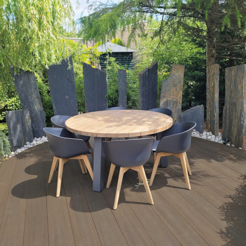 Elephant Terrassendiele WPC co-extrudiert nathlos 21x140mm Natur dunkelbraun Holzmaserung 400 cm