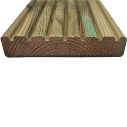 Muster Terrassendiele Kiefer KDI grün 27x145mm grob - frein gerillt