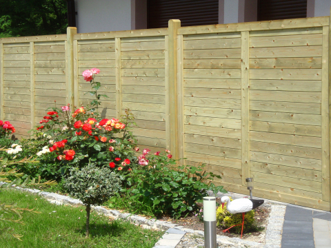 Massivzaun Toskana 180x180cm geschlossen Fichte druckimprgniert