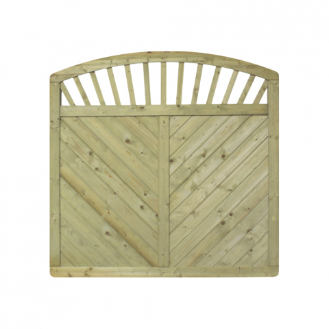 Massivzaun Venetien 180x180-160cm Rundbogen mit Sprossen aus Fichte druckimprägniert