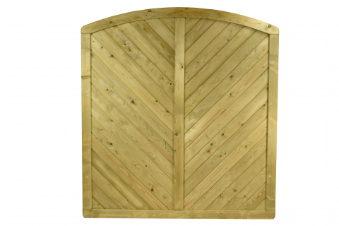 Massivzaun Piemont 180x180-160cm Rundbogen geschlossen aus Fichte druckimprgniert