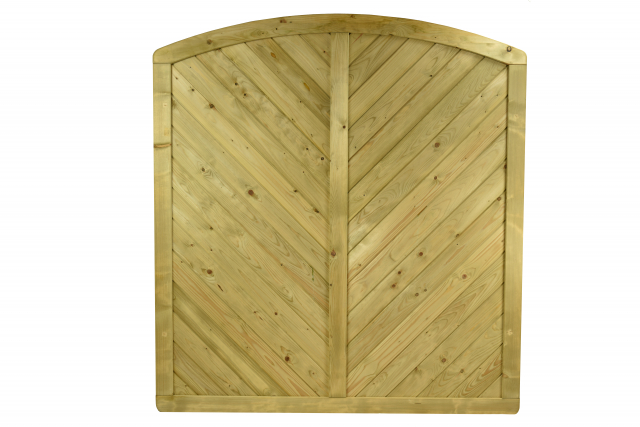 Massivzaun Piemont 180x180-160cm Rundbogen geschlossen aus Fichte druckimprgniert