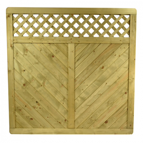 Massivzaun Marino 180x180cm mit Gitter Fichte druckimprägniert