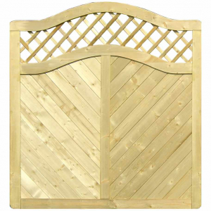 Massivzaun Monaco 180x180-160cm Schweifbogen mit Rankgitter aus Fichte druckimprägniert