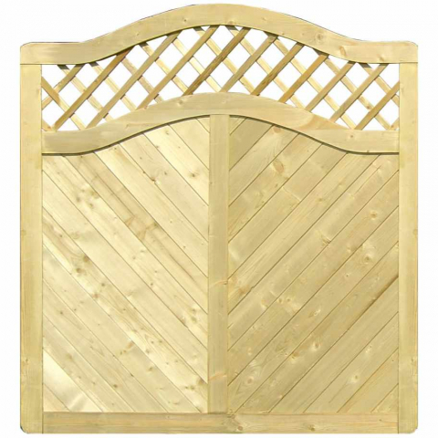 Massivzaun Monaco 180x180-160cm Schweifbogen mit Rankgitter aus Fichte druckimprägniert