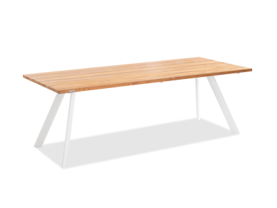 Niehoff Noah Tisch, Stativprofil Ivory, Teak geölt, 160cm
