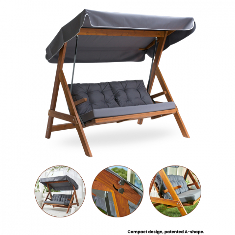 Pemode Hollywoodschaukel Paris 2000 Anthrazit