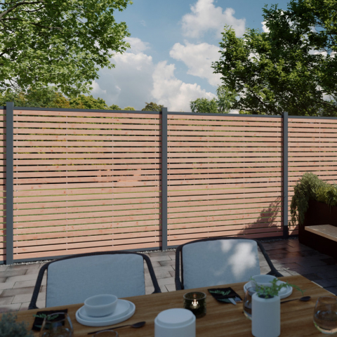 Sichtschutzzaun Nizza Lärche-Douglasie 180x180 Bausatz (4-teilig)