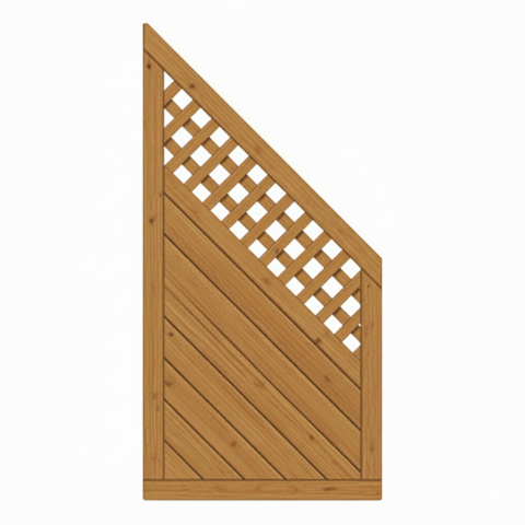 Sichtschutzzaun Lugano L&auml;rche-Douglasie 90x180-90cm mit Rankgitter