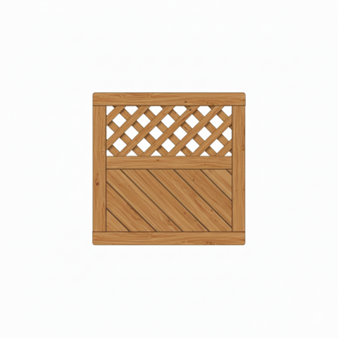 Vorgartenzaun Lugano L&auml;rche-Douglasie 90x90cm mit Rankgitter