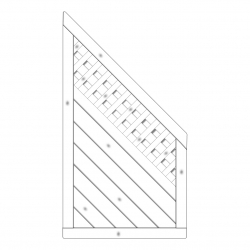 Sichtschutzzaun Lyon Fichte Grauwei 90-165-80cm mit Rankgitter