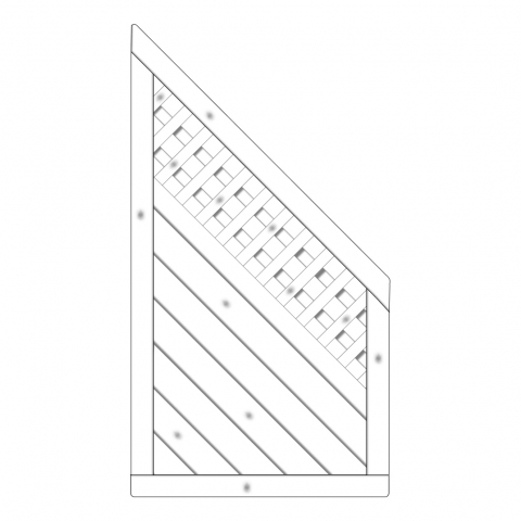 Sichtschutzzaun Lyon Fichte Grauwei 90-165-80cm mit Rankgitter
