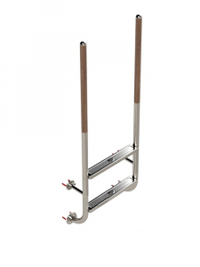 Ideal Leiter Roma Modell 23 mit Holz-Edelstahl Griffstangen, 2-stufig