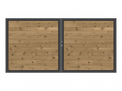 System Holz Thermo Doppeltor 2036<br>H:180cm, Anthrazitrahmen, Sonderbreite