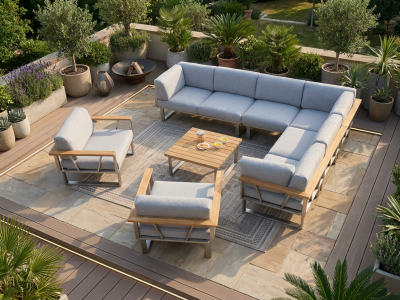 Zebra Gartenm&ouml;bel-Set Belvedere Lounge-7, inkl. Polster, Ecklounge 312x238,5cm