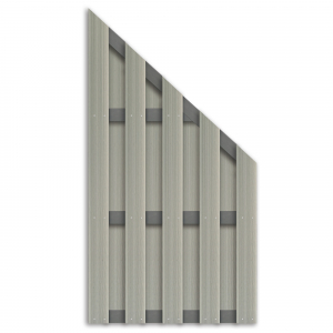 Elephant Basic Sichtschutz WPC, Bicolor-Weiß 90x180cm schräg