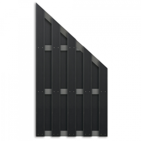 Elephant Basic Sichtschutz WPC, Anthrazit-Anthrazit 90x180cm schrg