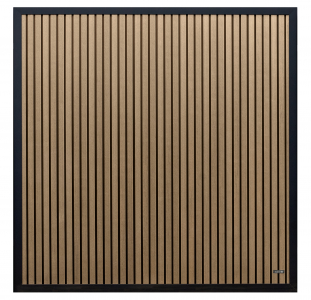 Elephant Dark Line Stripesvertikal WPC Zaun, Oak and Black co-extrudiert 180x180cm