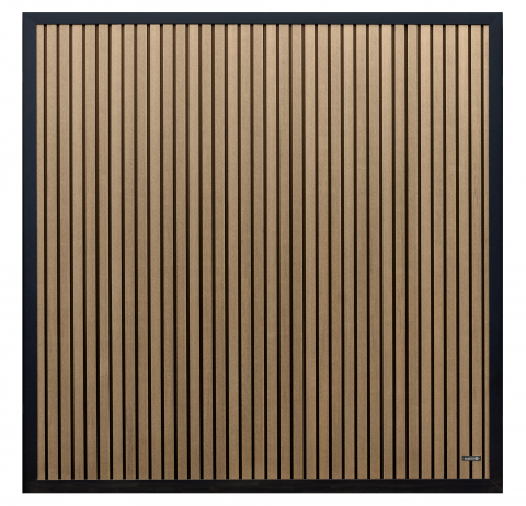 Elephant Dark Line Stripesvertikal WPC Zaun, Oak and Black co-extrudiert 180x180cm