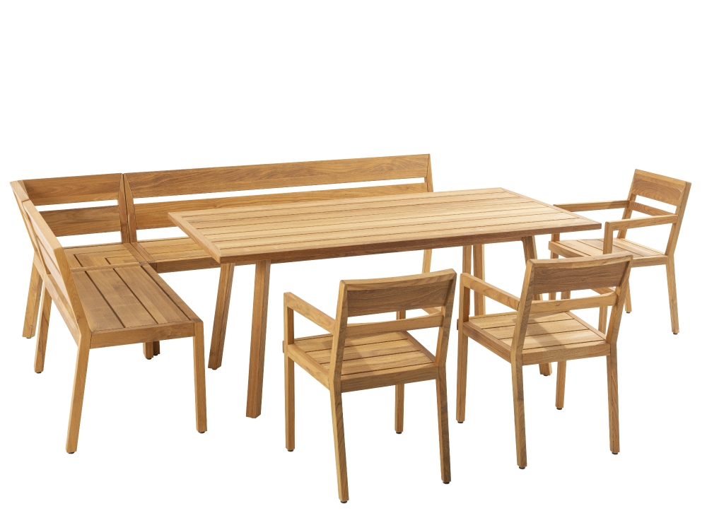 Niehoff Ann Gartenmöbel-Set Ecksitzgruppe Teak natur geölt Eckbank ca. 238x163cm