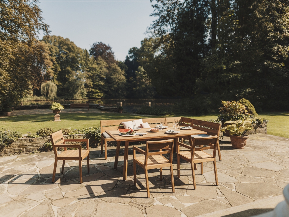 Niehoff Ann Gartenmöbel-Set Ecksitzgruppe Teak natur geölt Eckbank ca. 238x163cm