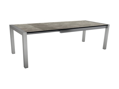Stern Ausziehtisch Edelstahl, HPL Silverstar Slate stone, 174-254x90cm