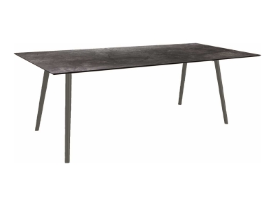Stern Interno Gartentisch 220x100cm Anthrazit, HPL Dark Marble