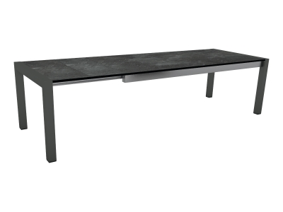 Stern Ausziehtisch Aluminium anthrazit, HPL Silverstar Slate, 214-294x100cm