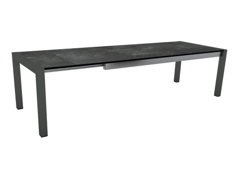 Stern Ausziehtisch Aluminium anthrazit, HPL Silverstar Slate, 214-294x100cm