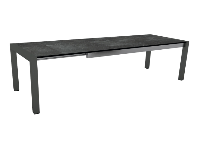 Stern Ausziehtisch Aluminium anthrazit, HPL Silverstar Slate, 214-294x100cm